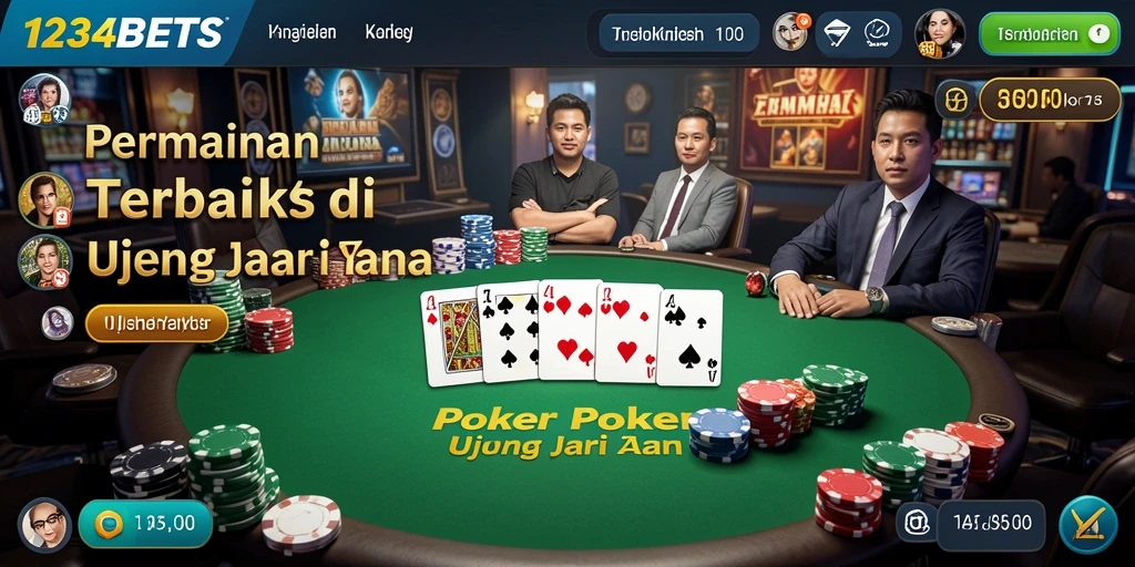 Tampilan menarik dari gameplay Poker di 1234BETS.