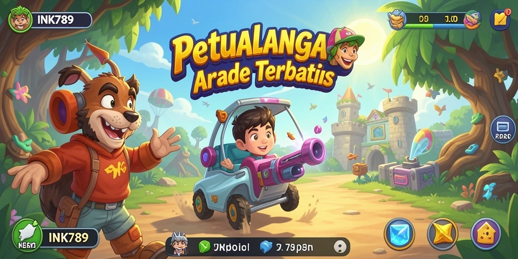 Tangkapan layar INK789 menampilkan aksi seru dalam gameplay Arcade.