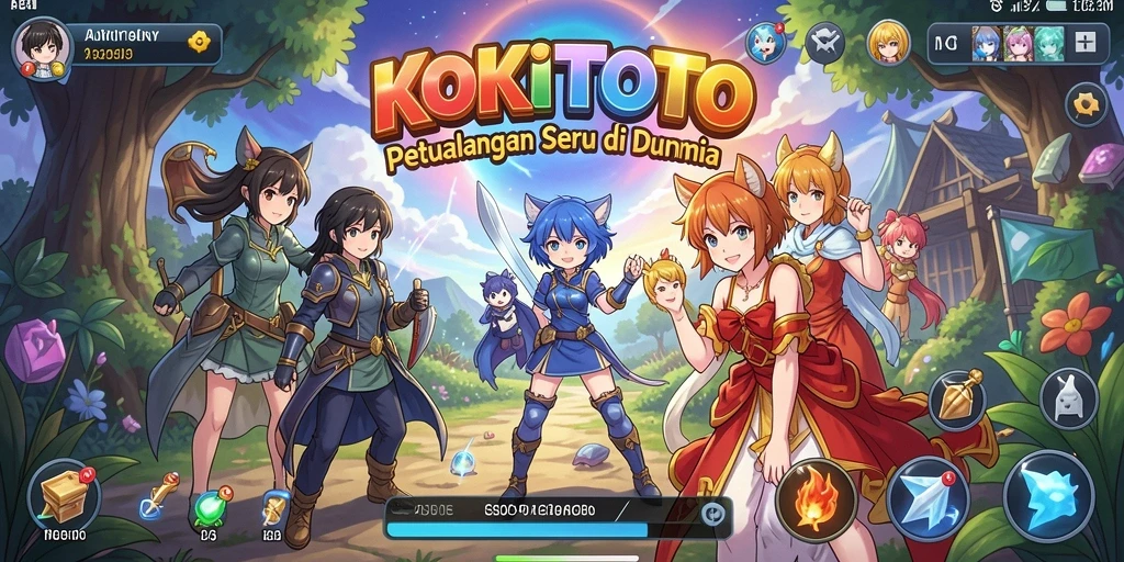 Screenshot gameplay KOKITOTO menampilkan aksi seru dan karakter Anime.
